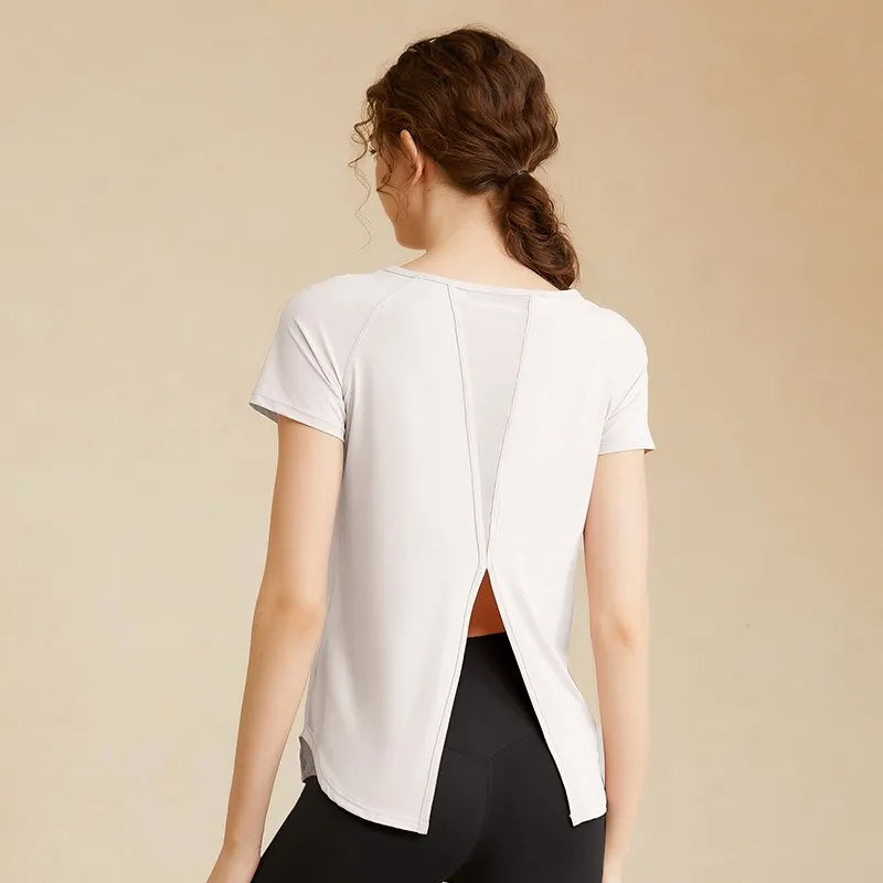 Women Mesh Breathable Shirts Gym Workout Tops Sports Tee Workout Tank Tops Quick Dry Fitness Yoga Short Sleeve Athletic Shirt