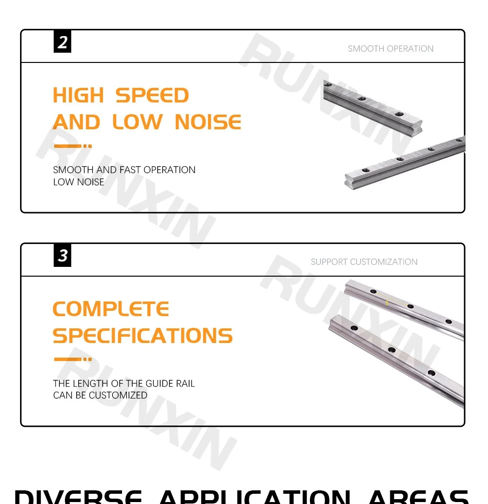 Description Picture 4 of itemRXTNC free shipping 2pc HGR15  L200-1400mm Square Linear Guide Rail for HIWIN Slide Block Carriages CNC Engraving