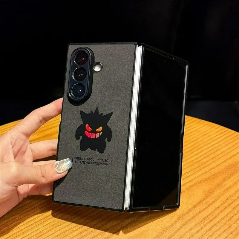 Cute Cartoon Gengar Laser Leather Texture Shockproof Phone Case