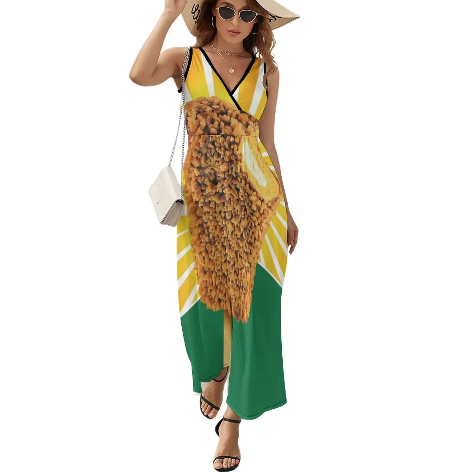 

Golden Gaytime Sleeveless Dress women evening dress Dress vintage