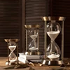 15/30 Minutes Brass Metal Hourglass European Retro Office Bookshelf Study Ornaments Sand Clock Home Indoor Decoration Timer Gift 1