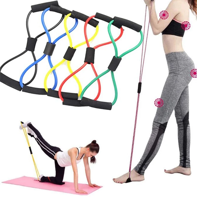 

Yoga Resistance Exercise Bands Gym Fitness Equipment Pull Rope 8 Word Chest Expander Elastic Muscle Training Tubing Tension Rope