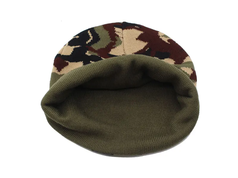 Camouflage Gestrickte Hut Männer Beanie Frauen Winter Hüte Für Männer Motorhaube Stricken Caps Herbst Hut Frauen Warme Neue Gorros Skullies Beanies – Detail 8