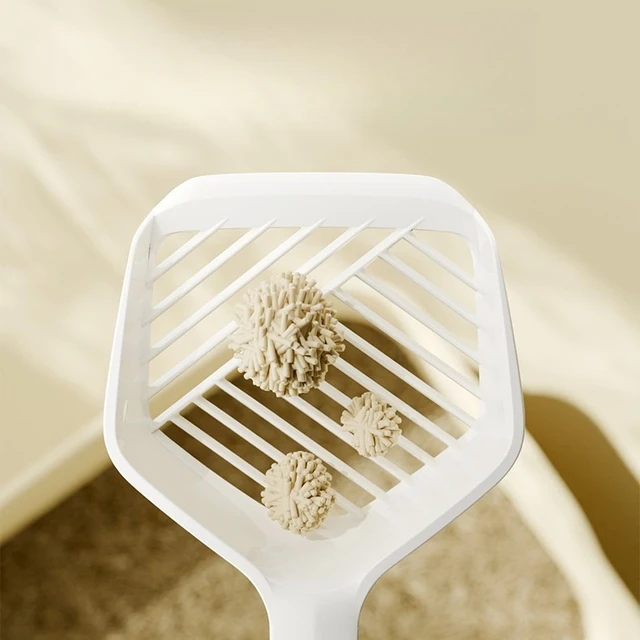 Cat Litter Scoop Plastic Long Handled Cat Scoop Large Cute Cat Scoop Poop Cat Basin Cat Poop Big Scoop Small Hole Pet Supplies 2