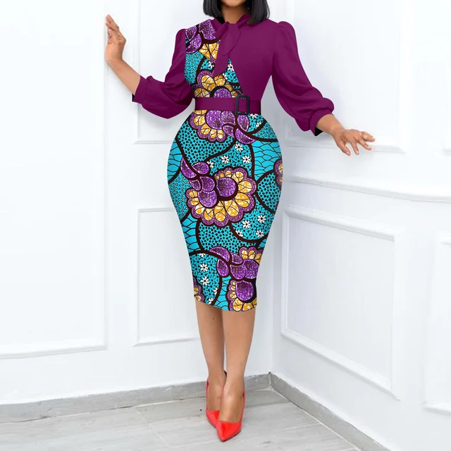 Temisan Long Sleeve Print Dress