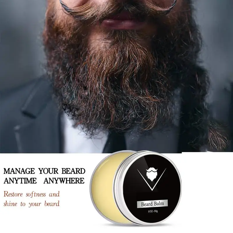 30g Natural Men Beard wax Softening Conditioning Wax Prevents Beard Dryness Grooming Accessories Wholesale Dropshipping
