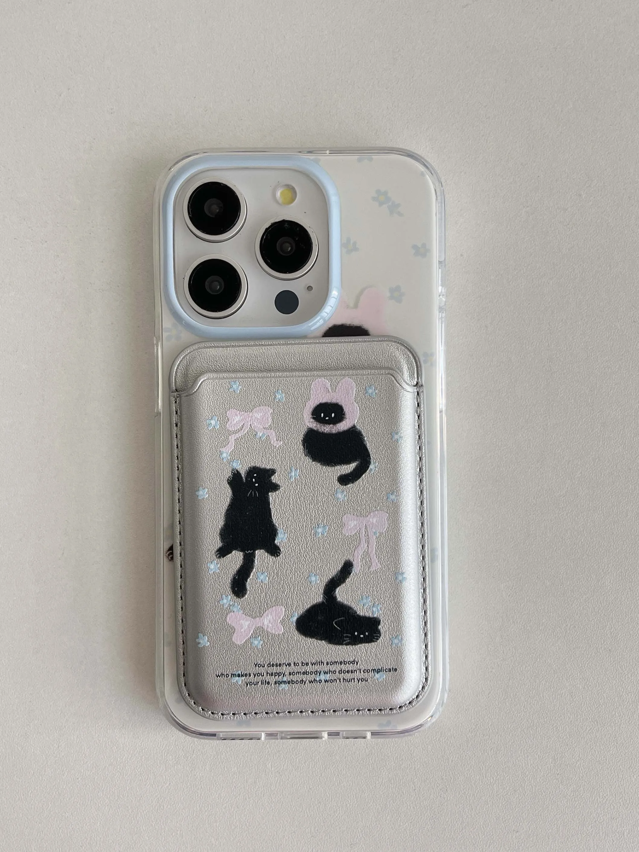 Cartoon Magnetic Stand Holder Phone Case with Cute Cat Design - High Quality IMD Back Cover