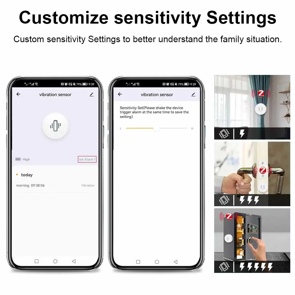 Tuya Zigbee Vibration Sesnor Wireless Motion Detector,real-time Alarm monitoring