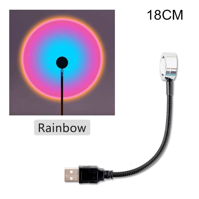 Sunset Projection Lamp USB LED Rainbow Projector Night Light  Atmosphere Rainbow Lamp  for Room Decoration Photography Gifts night lights for adults