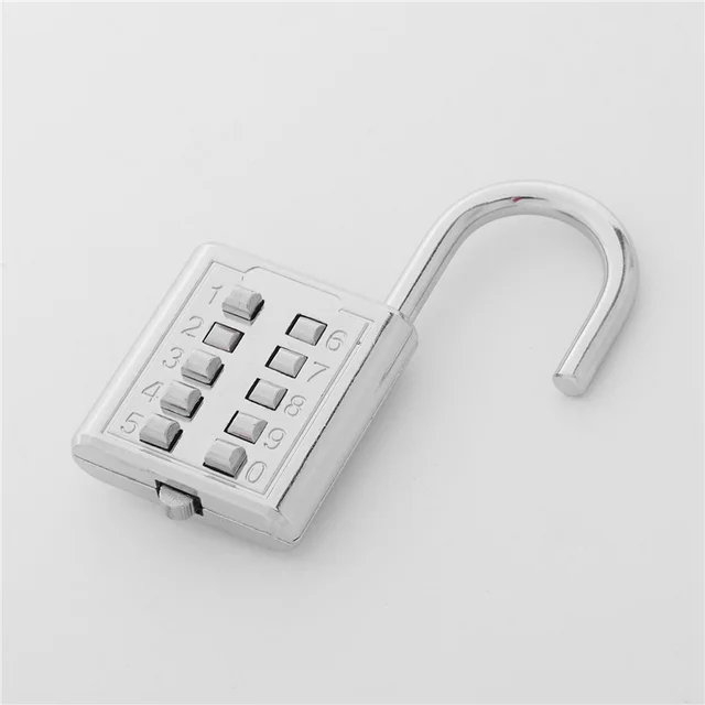 AA84 3X Anti-Theft Button Combination Padlock Digit Push Password Lock Zinc Alloy Security Lock Suitcase Luggage Coded Lock 6