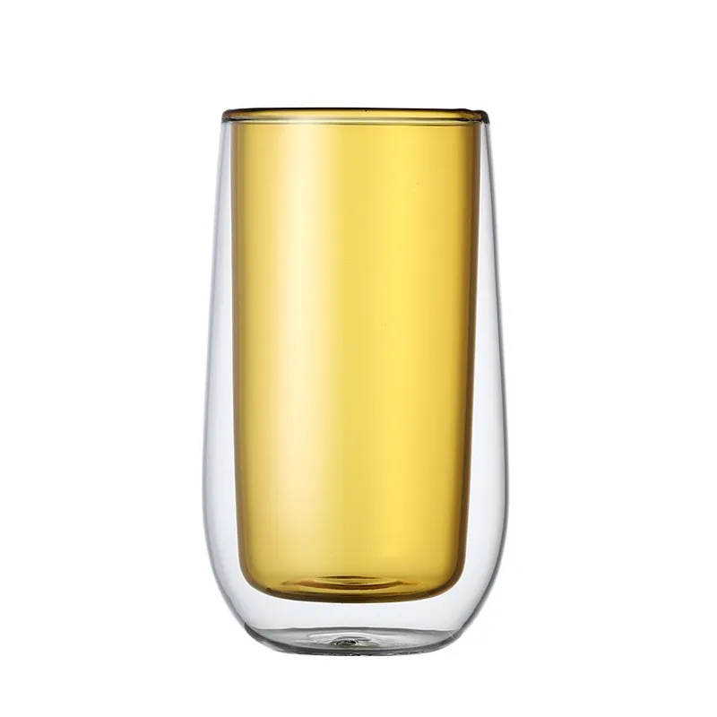 Double Layer Glasses with High Insulation Wall, Water Bottle,Coffee Cup, Milk, Tea, Brief Lovers, Color, Household Light, Luxury
