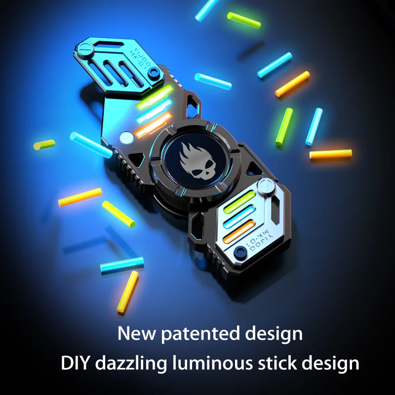 Fidget Toy Sensory Fidget Toy Anti Stress Toy Finger Sensory Toy Fingertip Gyroscope Toy 729 Light Effect Combinations Fidget Spinner Metal Toys For Men Roating Gyro Fingertip Antistress EDC Hand Stress Relief Gifts