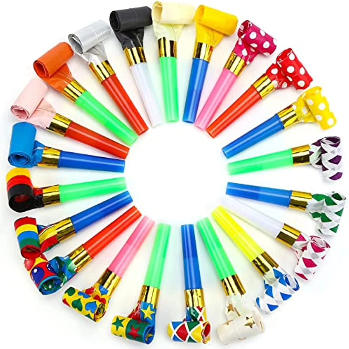 50/100Pcs Party Blower Noisemaker Birthday Blow Horns Whistles Blowouts Noise Makers Wedding