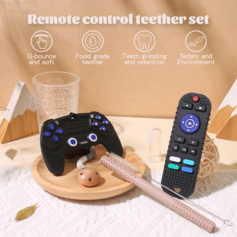Silicone Baby Teether TV Remote Control Shape Teether Rodent Gum Pain Relief Teething Toy Kids Sensory Educational Toy Gift 1PC teething toys silicone teething toys