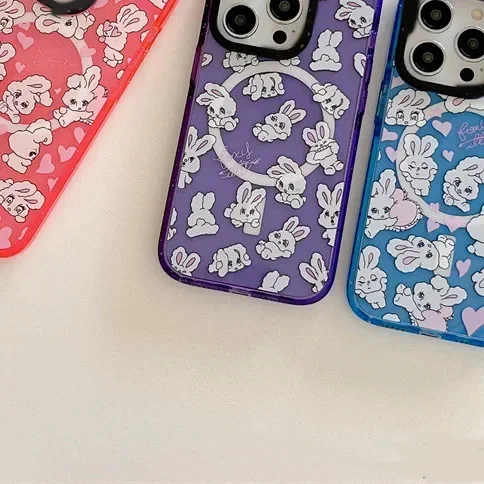MagSafe Acrylic Rabbit Phone Case Cover for IPhone 12 13 14 15 Pro Max Case for IPhone 15 Pro Max