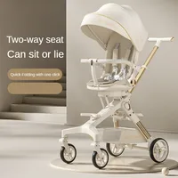 Foldable High Landscape Two-way Trolley Multifunctional Travel Stroller Lightweight Stroller Adjustable Push Rod