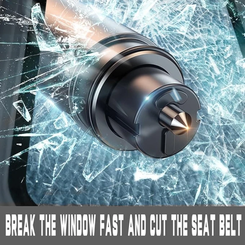 Emergency Vehicle Escape Tool with Window Breaker and Seatbelt Cutter