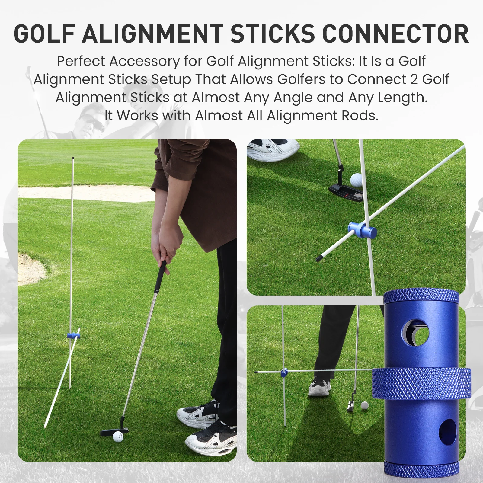 골프 스윙 트레이너용 골프 정렬 스틱 커넥터, 실내외 골프 스윙 훈련 보조기구