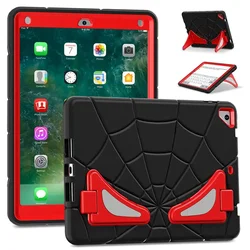 Durable Kids Tablet Case - Rugged Silicone & PC Protection - iPad Air 2 Pro 9.7 (Black and red)