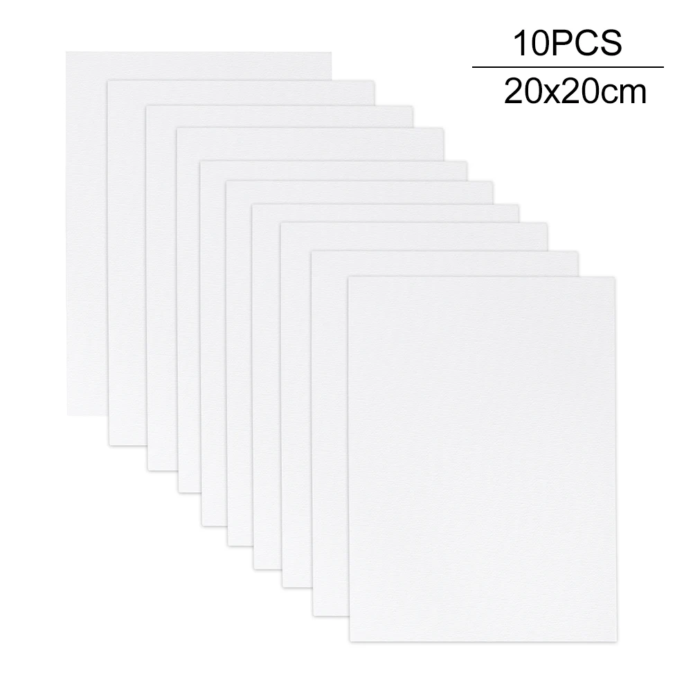 

10pcs Oil Painting White Blank Acrylic Paint Kids Primed Portable Beginner Artist Canvas Panel Board Art Supplies Accessories