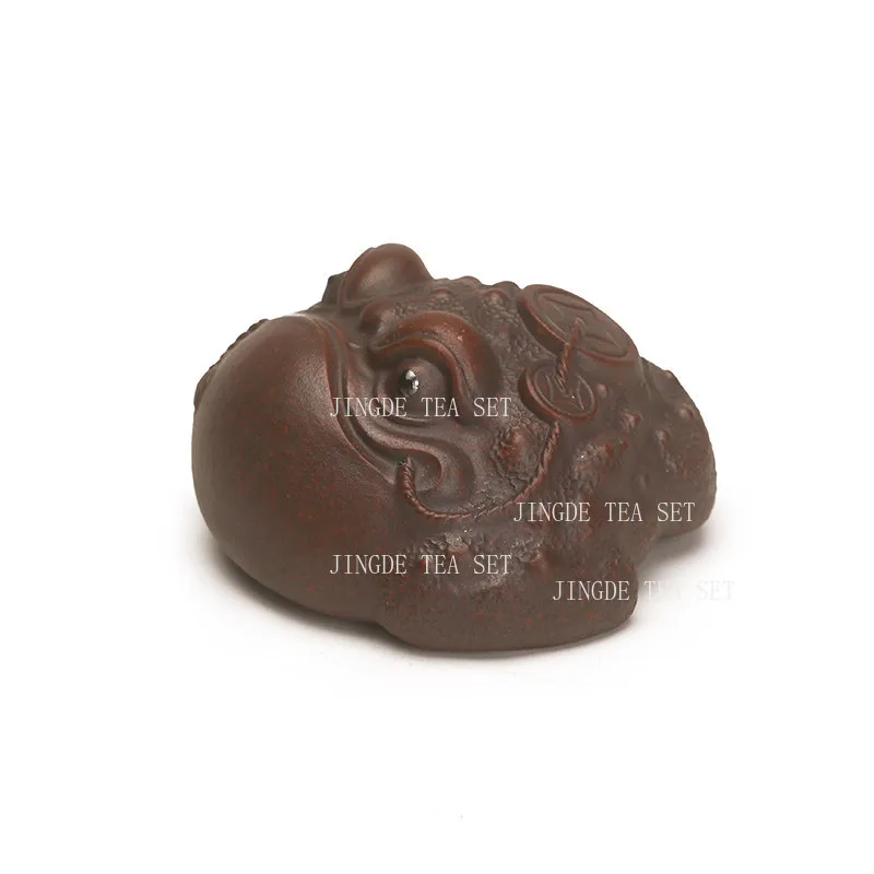 1pcs Purple Sand Toad Tea Pet Chinese Desktop Tea for Home Use Kung Fu Tea Set Accessories Cute Auspicious Divine Beast