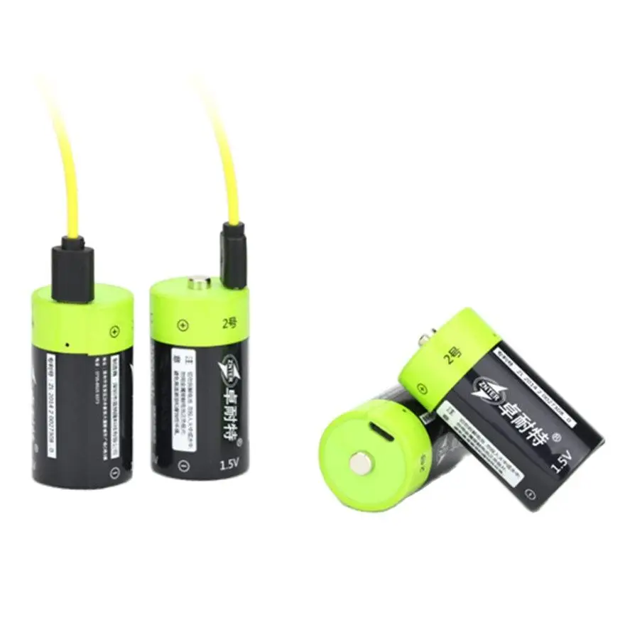 

4PCS ZNTER 1.5V 3000mAh rechargeable battery C size Micro USB rechargeable lithium polymer battery + Micro USB cable