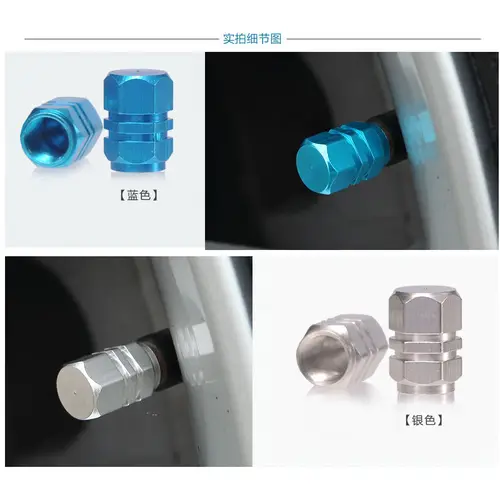 4 Pcs Aluminum Car Tire Valve Caps Hex Alloy Tyre Valve Airtight Cover Waterproof Dust For Automobiles Motorcycles Trucks Bikes - Image 4