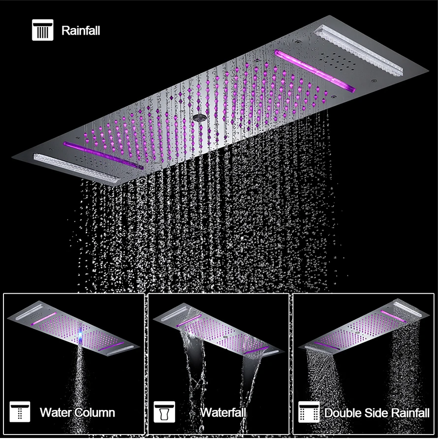 M Boenn Hotel Emotional Spa LED Shower Head Bathroom Shower System Set Faucet Smart Thermostatic Mixer Powerful Body Jet Massage