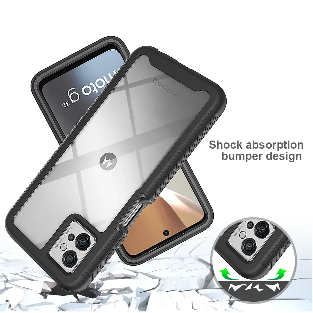 360° Shockproof Crystal Clear Hybrid Case with Built-in Screen Protector