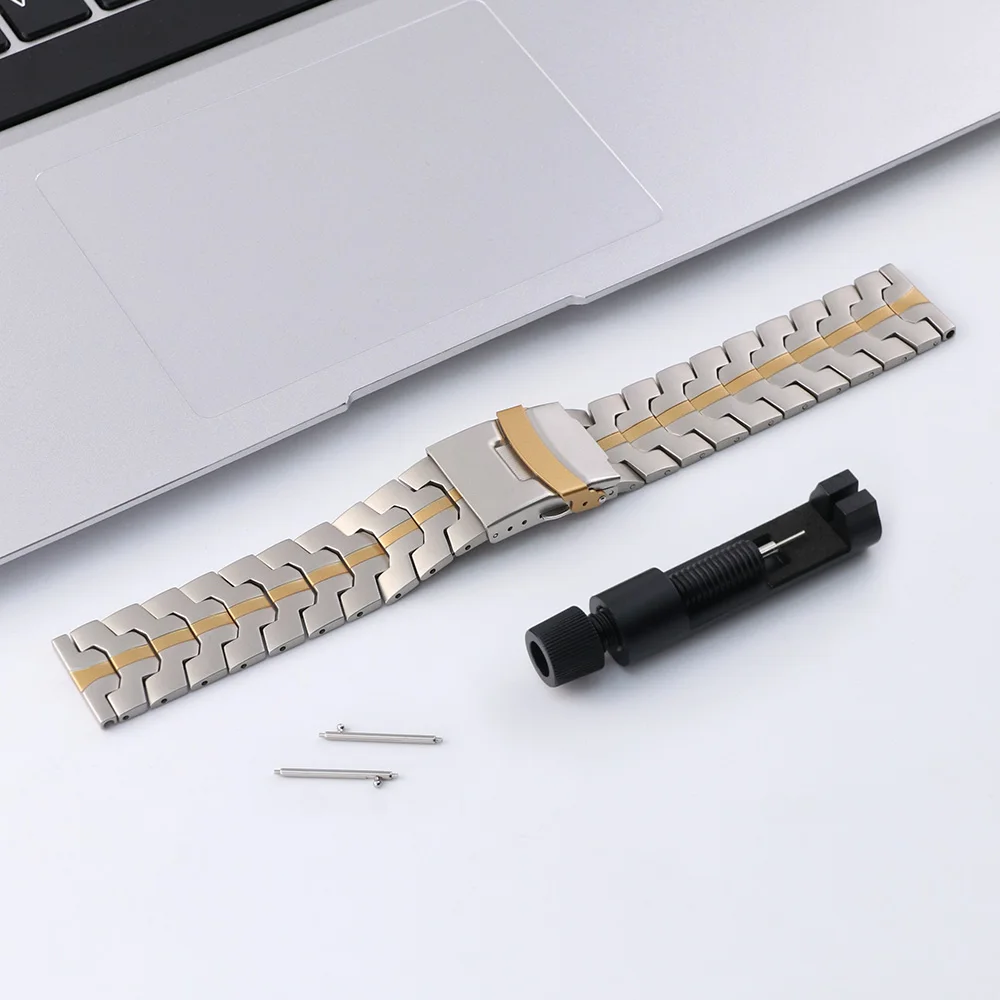 Luxury 22mm Stainless Steel Metal Wristband Bracelet
