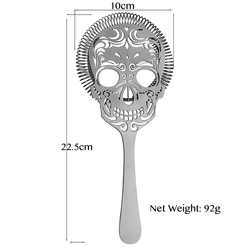 Cocktail Shaker Strainer Cocktail Bar Tool Set Skull Shape Bar Cocktail Strainer Hawthorne Strainer Stainless Steel
