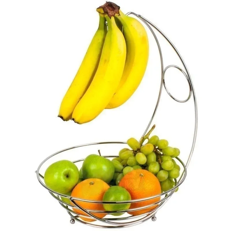 1PC Metal Fruit Basket Banana Rack Fruit Rack Storage Basket Table Kitchen Dining Decoration storage container kitchen gadgets kitchen drainage basket