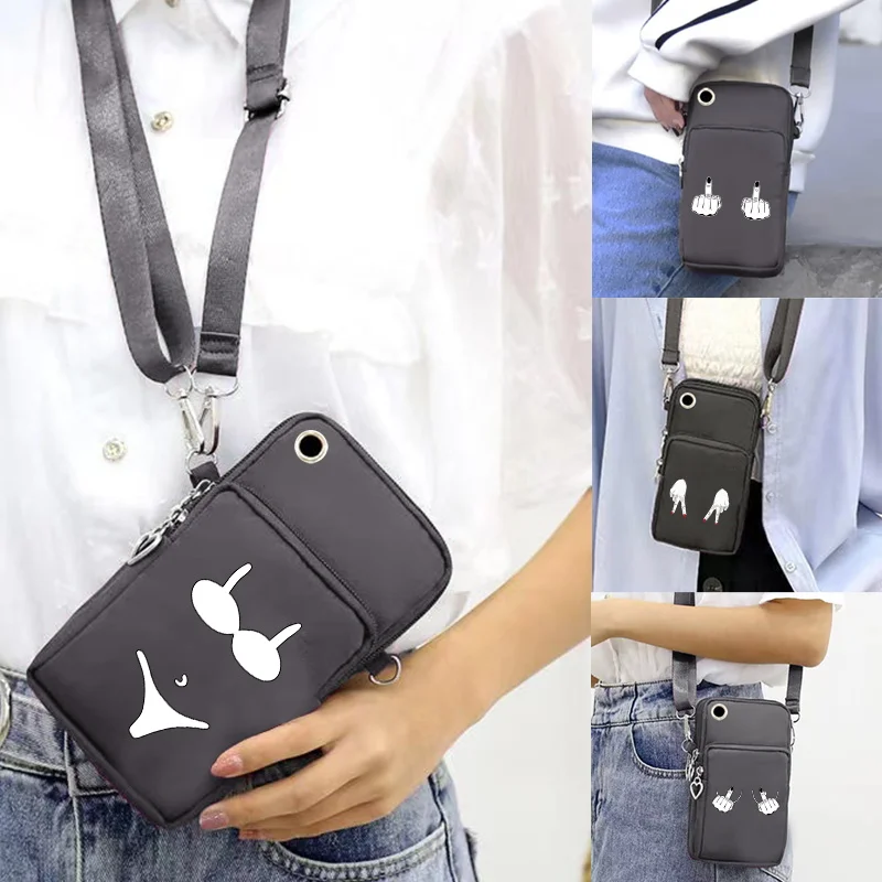 

Women Phone Bags Universal IPhone 13 12/samsung A72 Handbags Ladies Purse Clutch Cell Phone Wallet Shoulder Bag Chest Pattern