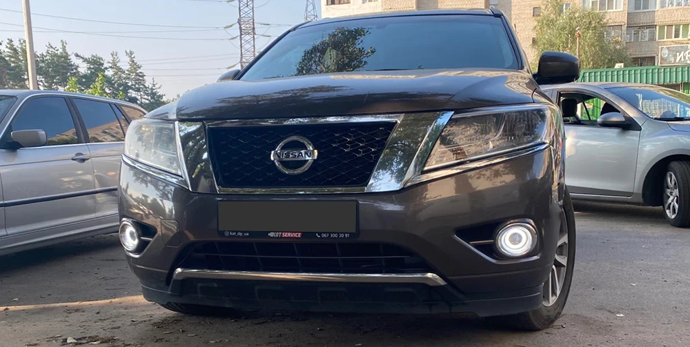 LED Fog Lights Assembly for Nissan Pathfinder R52 IV 2013 2014 2015 2016 PTF with Clear Lens Angel Eye DRL Car Fog Lamp 30W detail image 1