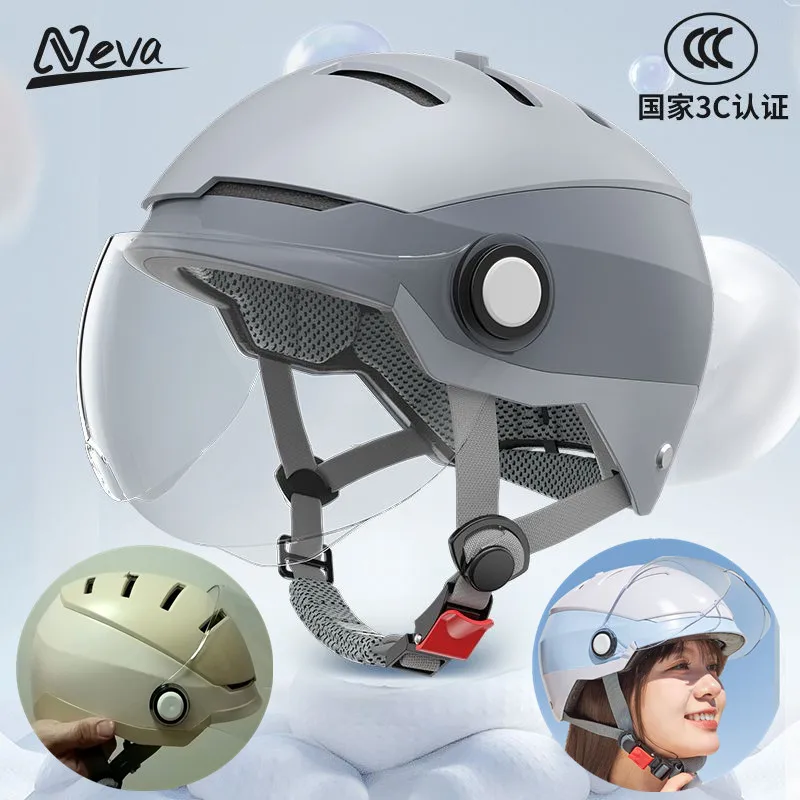 

Мотоциклетные полушлемы, летние защитные аккумуляторы, мотоциклетные мужские и женские шлемы с двойными линзами, шлем для электромобиля