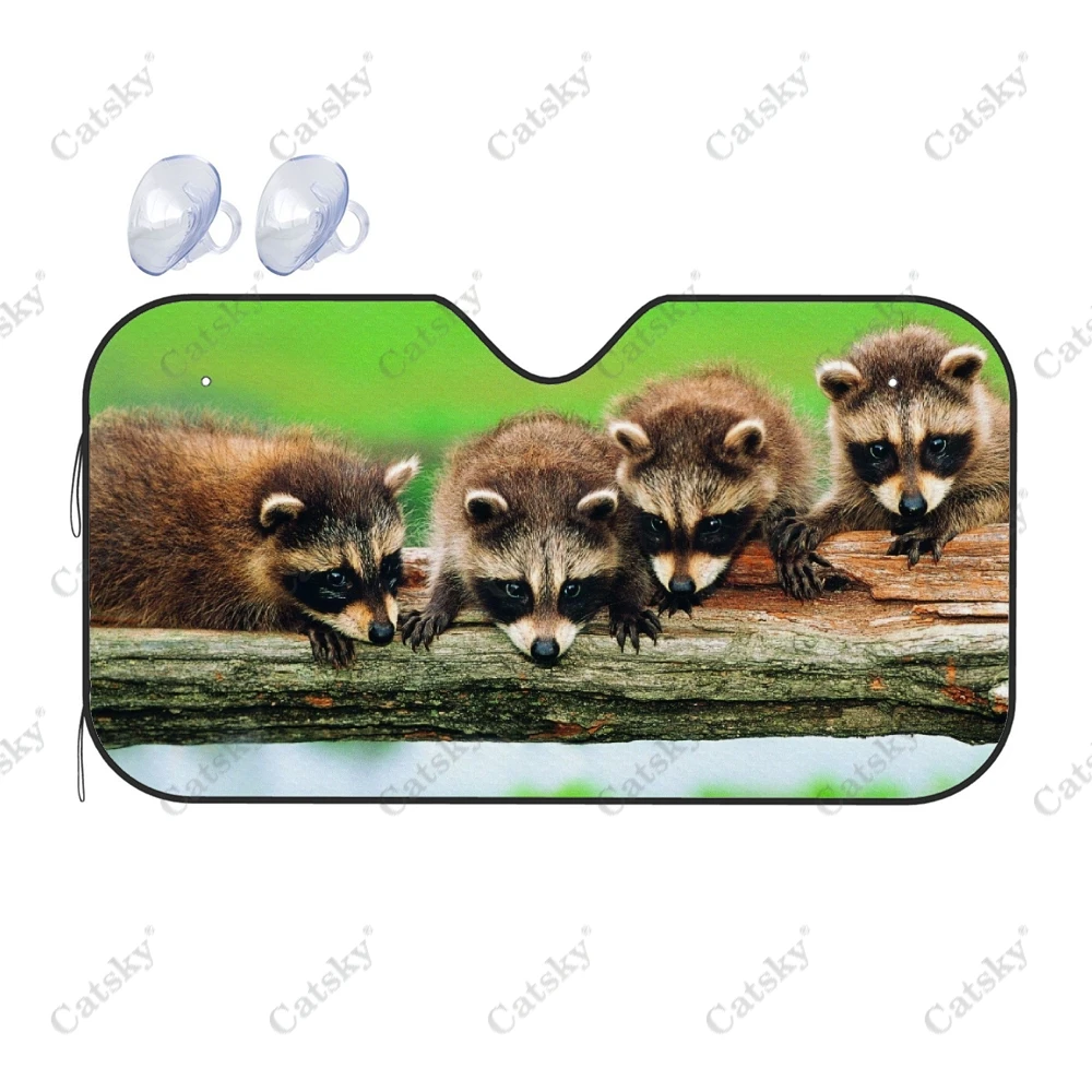 

Милые аксессуары для интерьера автомобиля, енот, солнцезащитный козырек на лобовое стекло, складной козырек от солнца, защита от УФ-лучей, козырек для внедорожника