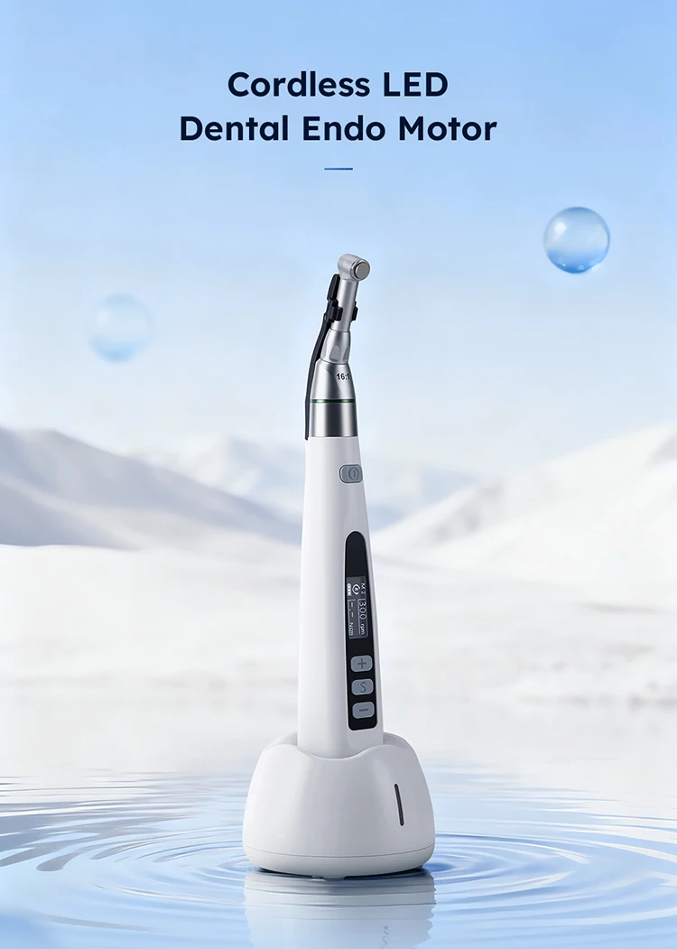 Azdent 16:1 Drahtlose Zahnwurzelkanal-Vorbereitungsmaschine Zahnmedizinische Ausrüstung Endomotor Gegenwinkel Endodontische Behandlung 9 Modi – Detail 4