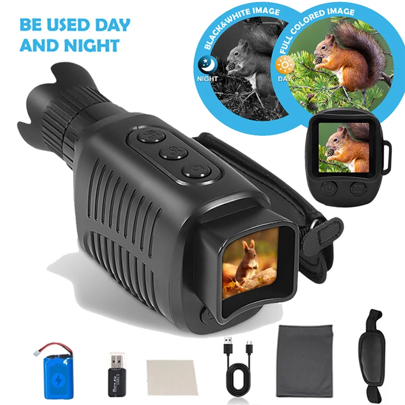 Monocular Night Vision Device 1080p Hd Infrared 5x Digital Zoom Hunting Telescope Outdoor Day