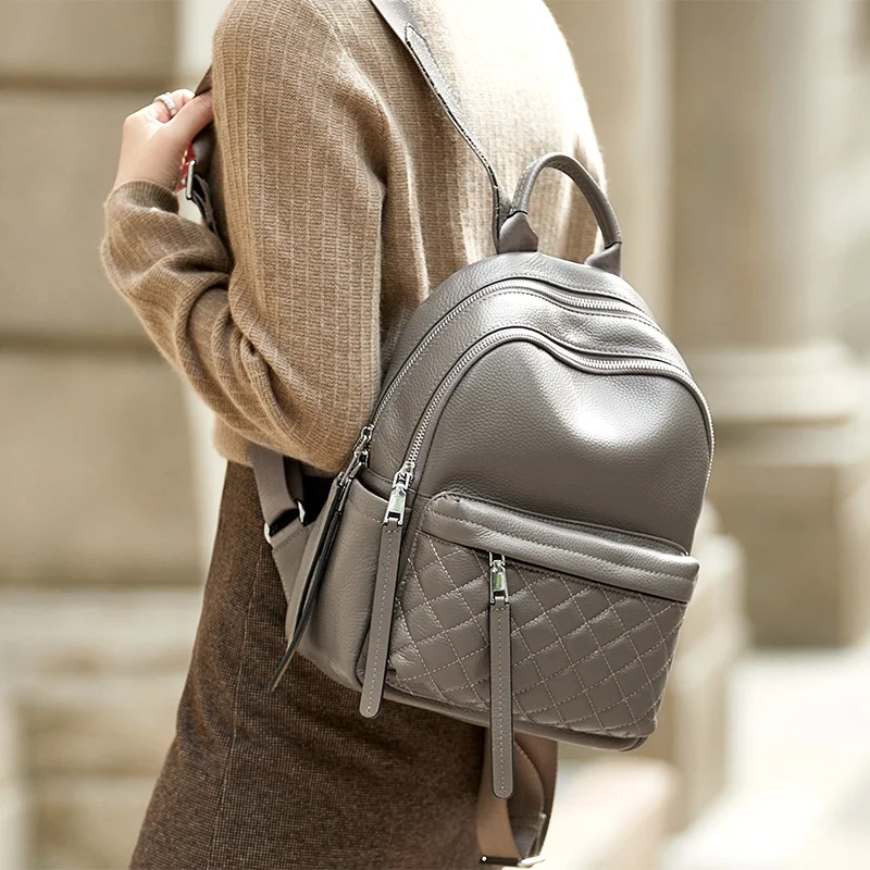 ZOOLER Full Skin 100%Genuine Leather Backpack Black Women's New Fashion Large Travel Bag Designer Business Need #SC1518