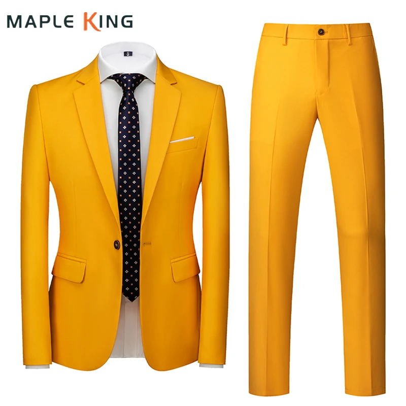 Wedding Suits For Men Blazer Classic Social Business Blazer+Pants Suits Sets Mens Party Formal Dress Jackets 2Pcs