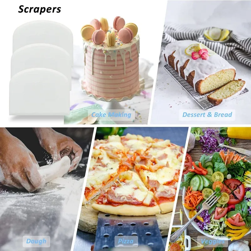 Kitchen Cake Cream Spatula dough scraper baking tool dough cutter baking accessories cake scraper baking spatula Dough Knife Cutter Butter Batter Scraper Decorating Plain Smooth Edge Spatulas Baking Pastry Tools