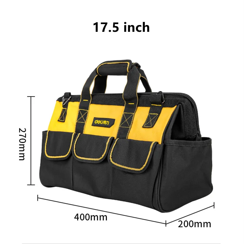 beehive tool bags Deli Multifunction Tool Bags Wear-resistant Electrician Handbag 1 Pcs Encrypted Oxford Cloth Scratch Resistant Zipper Waist Bag rolling tool bag Tool Storage Items