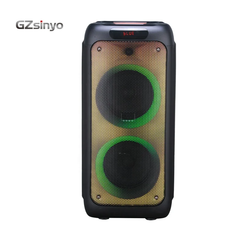 fashion double 8 inch colorful LED light box sound party system wireless speaker