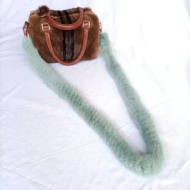 Long Real Mink Fur Bag Strap Replacement