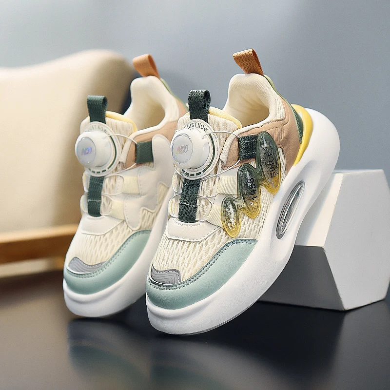 

2023 New Girls Kids Sneakers Soft Teenager Boy Running Shoes Brand Children Trainers Girls Quick Lacing Jogging Walking Shoe Boy