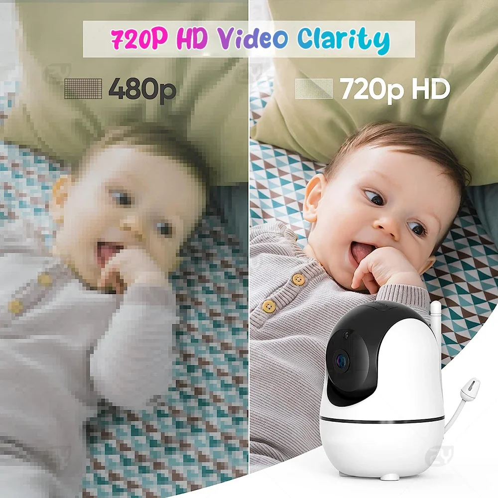 Baby Monitor with 2 Cameras 7" Large Display Audio and Video Surveillance 2-Way Talk 4000mAh Battery Infrared Night Vision VOX S9a1d00012ddd4dd5868f2e1bf93f0f173