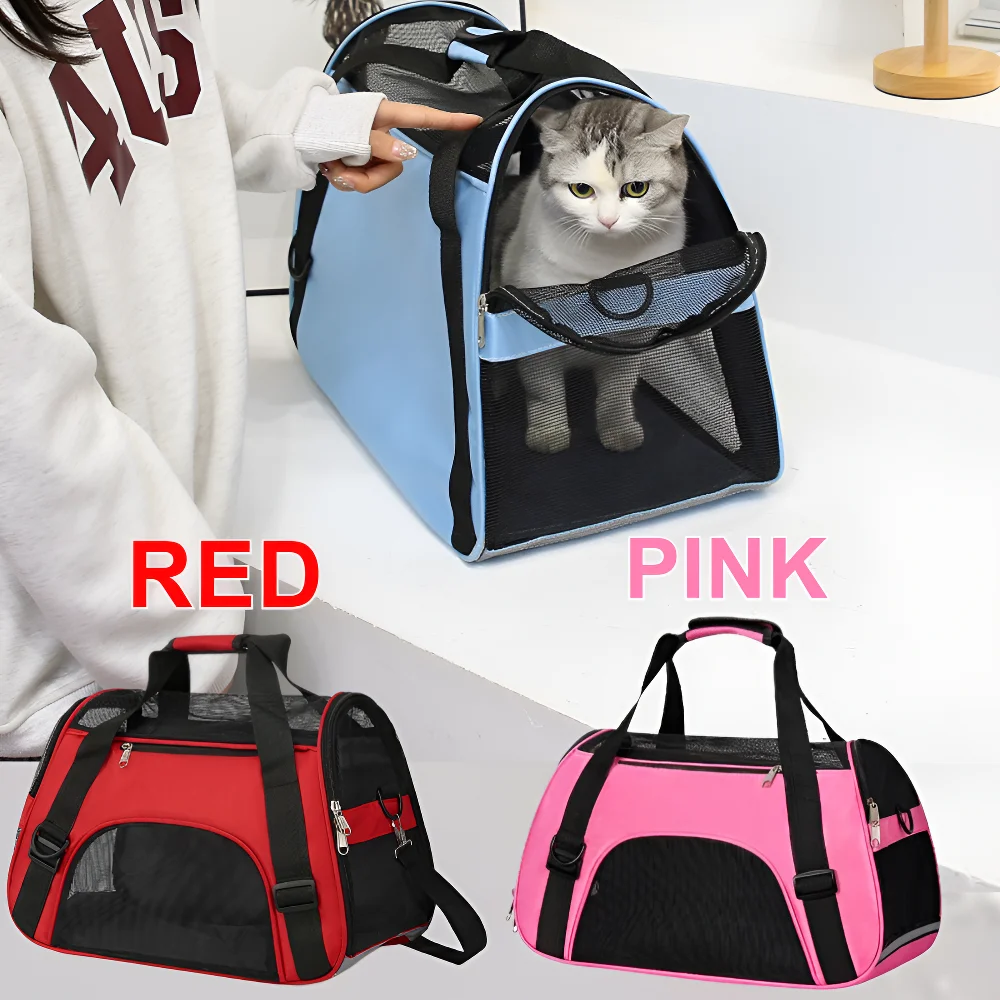 Portable Dog Cat Carrier Bag Breathable Mesh Outdoor Tent Carrier Outgoing Pets Handbag