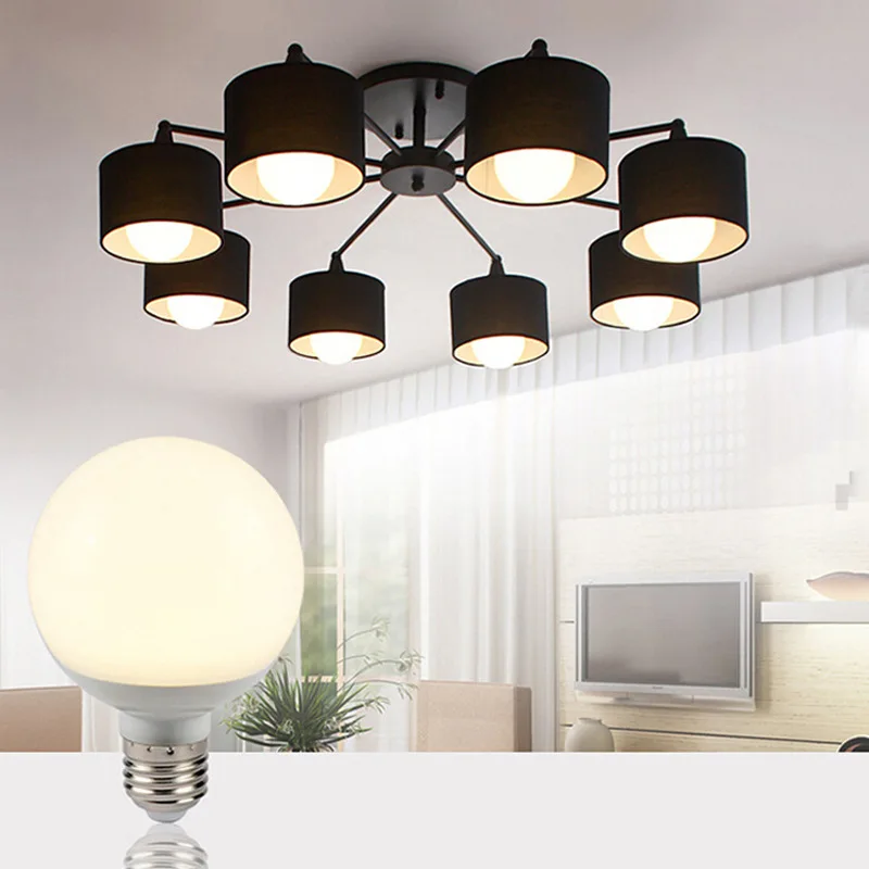 글로브 LED 전구, 따뜻한 일광 화이트 램프, 5000K 45W, 9W 12W 15W, 침실 화장실 거울용