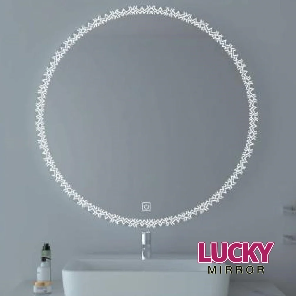 Wall-Mounted Mirror Decoration Round LED Bathroom Mirror With Defogger and Bluetooth