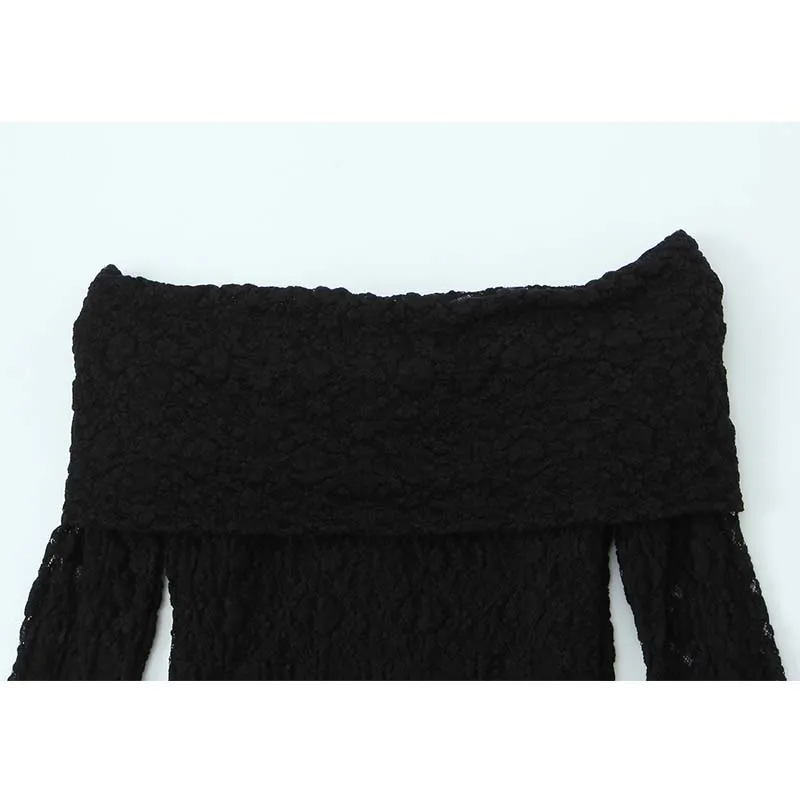 2025 New Women Fashion Lace Dress Elegant Long Dresses Off Shoulder Chic Dresses For Women Long Sleeve Evening Party Dress